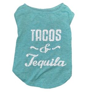 Dog T-Shirt /Tacos & Tequila Blue Large